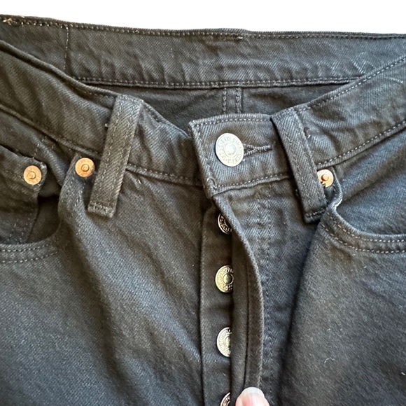 Levi’s 501 Black Denim Jeans Raw Hem Sz 27 - Picture 3 of 14